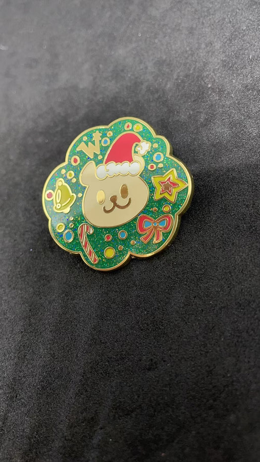 Custom soft enamel pins with glitter