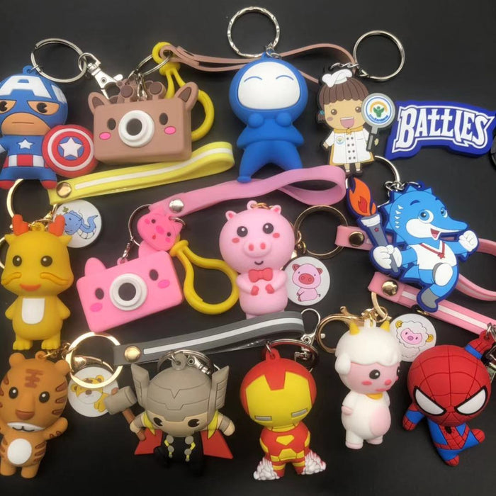 Custom 3D Die Cut Rubber Keychains